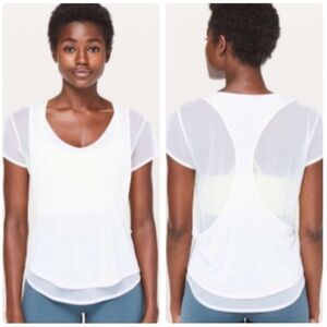 Lululemon NWT Set The Course White Mesh Tee